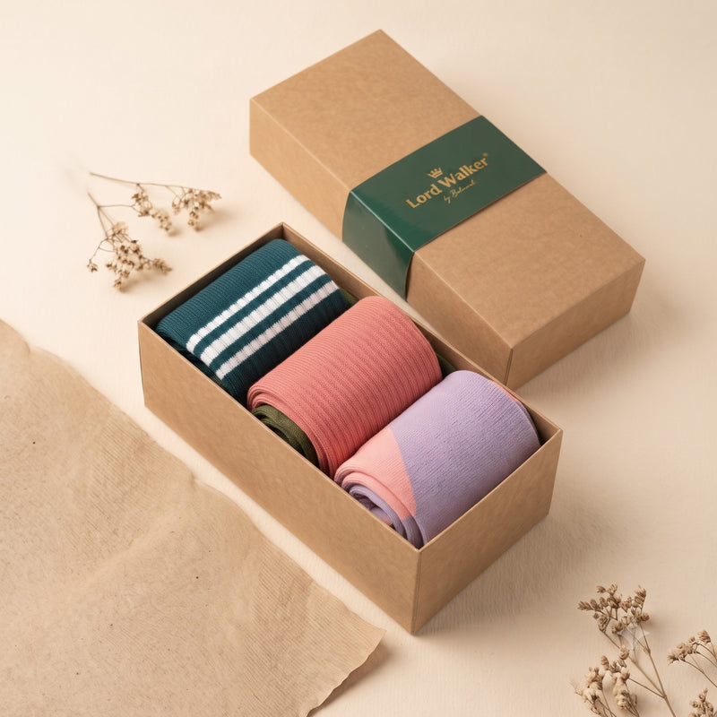 Afternoon Tea – women's striped quarter socks in green, coral and lilac, Lord Walker, view 2