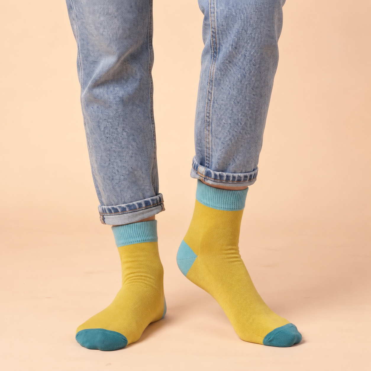 Botanical Dreams – women's crew socks in green, lavender, pink, yellow and dark red, Lord Walker, view 7