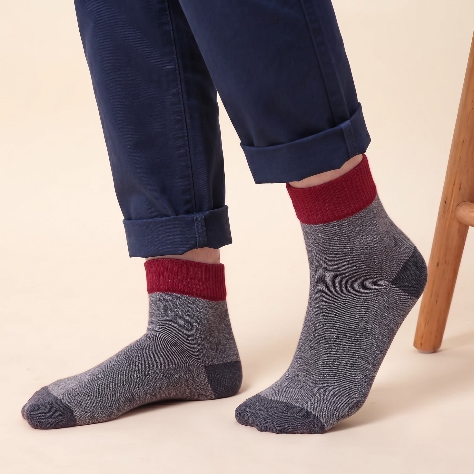 City Life – men's quarter socks in mid grey, blue and charcoal, Lord Walker, view 6