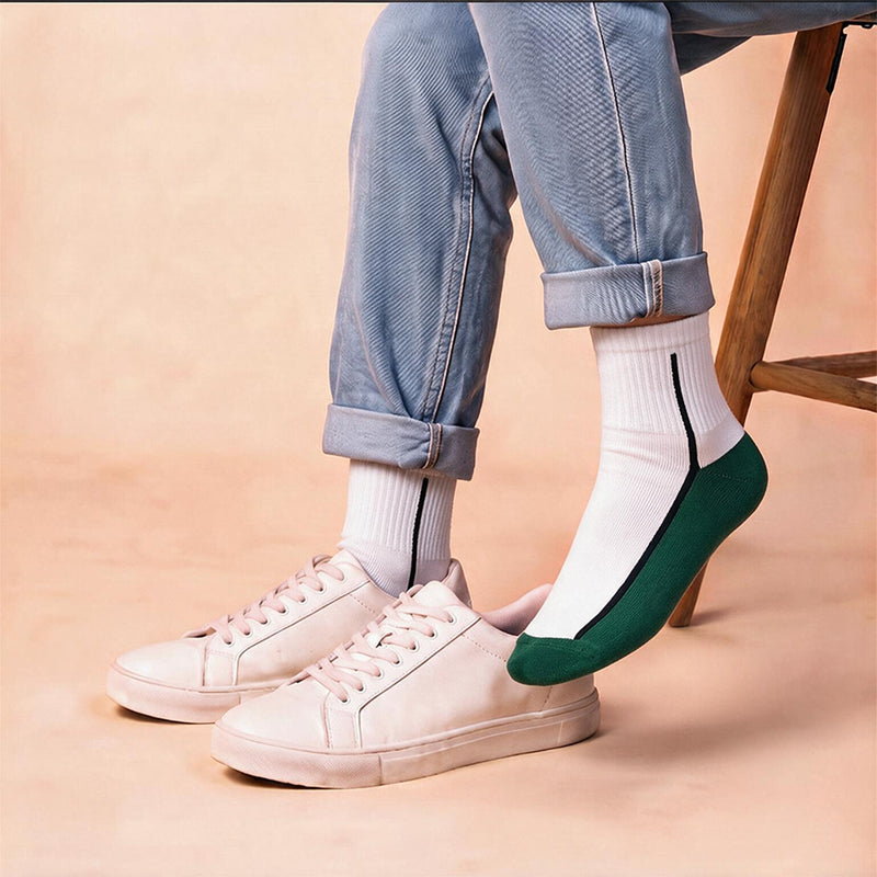 Clubhouse Classics – men's quarter socks in white/green, white/sky and white/grey, Lord Walker, view 2