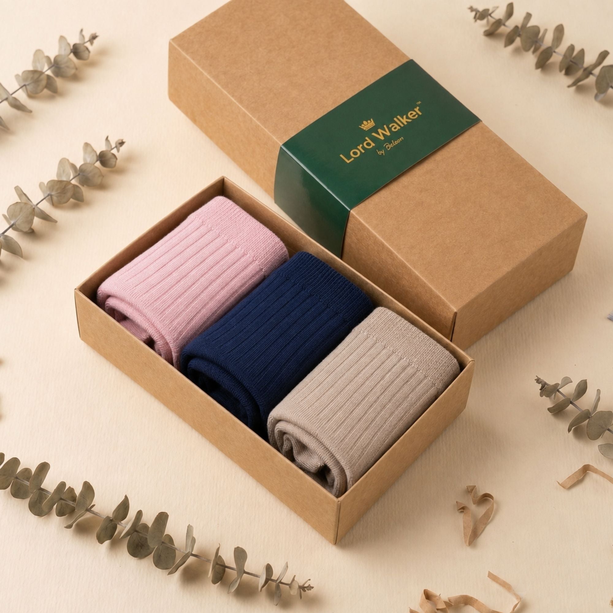 Garden Stroll – women's ribbed quarter socks in blue, beige and pink, Lord Walker, view 2