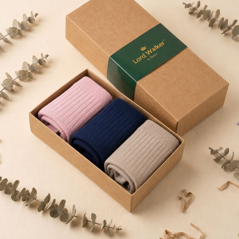 Garden Stroll – women's ribbed quarter socks in blue, beige and pink, Lord Walker, view 2