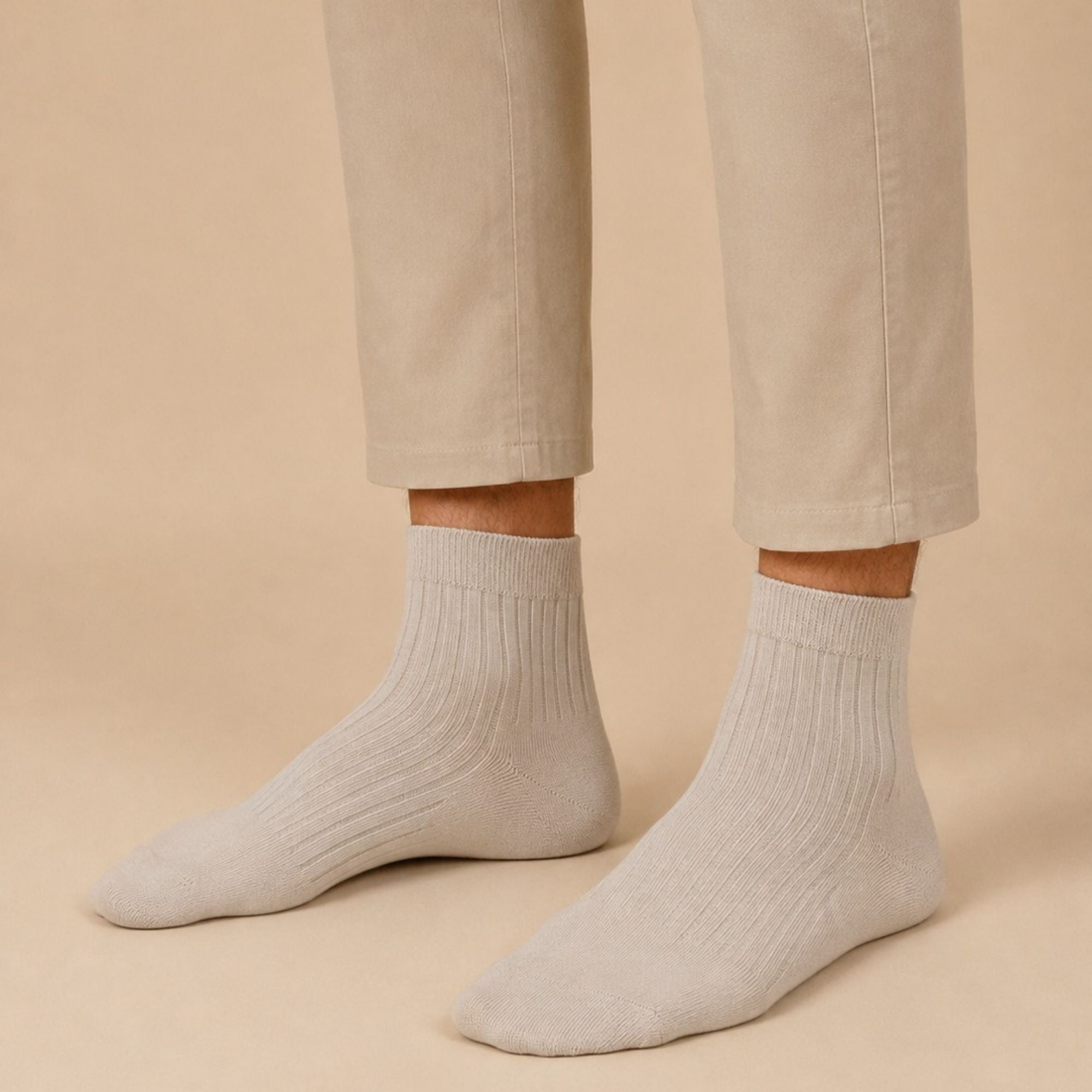 Garden Stroll – women's ribbed quarter socks in blue, beige and pink, Lord Walker, view 3