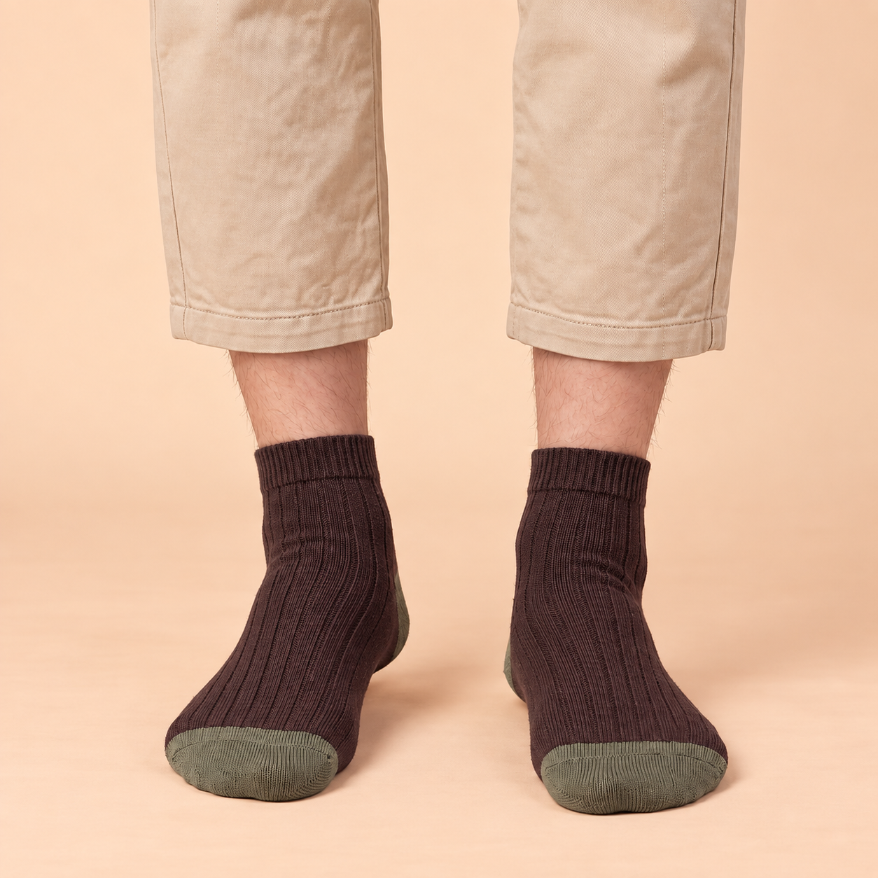 Gentleman's Edit – men's ribbed quarter socks in grey, navy and brown, Lord Walker, view 8