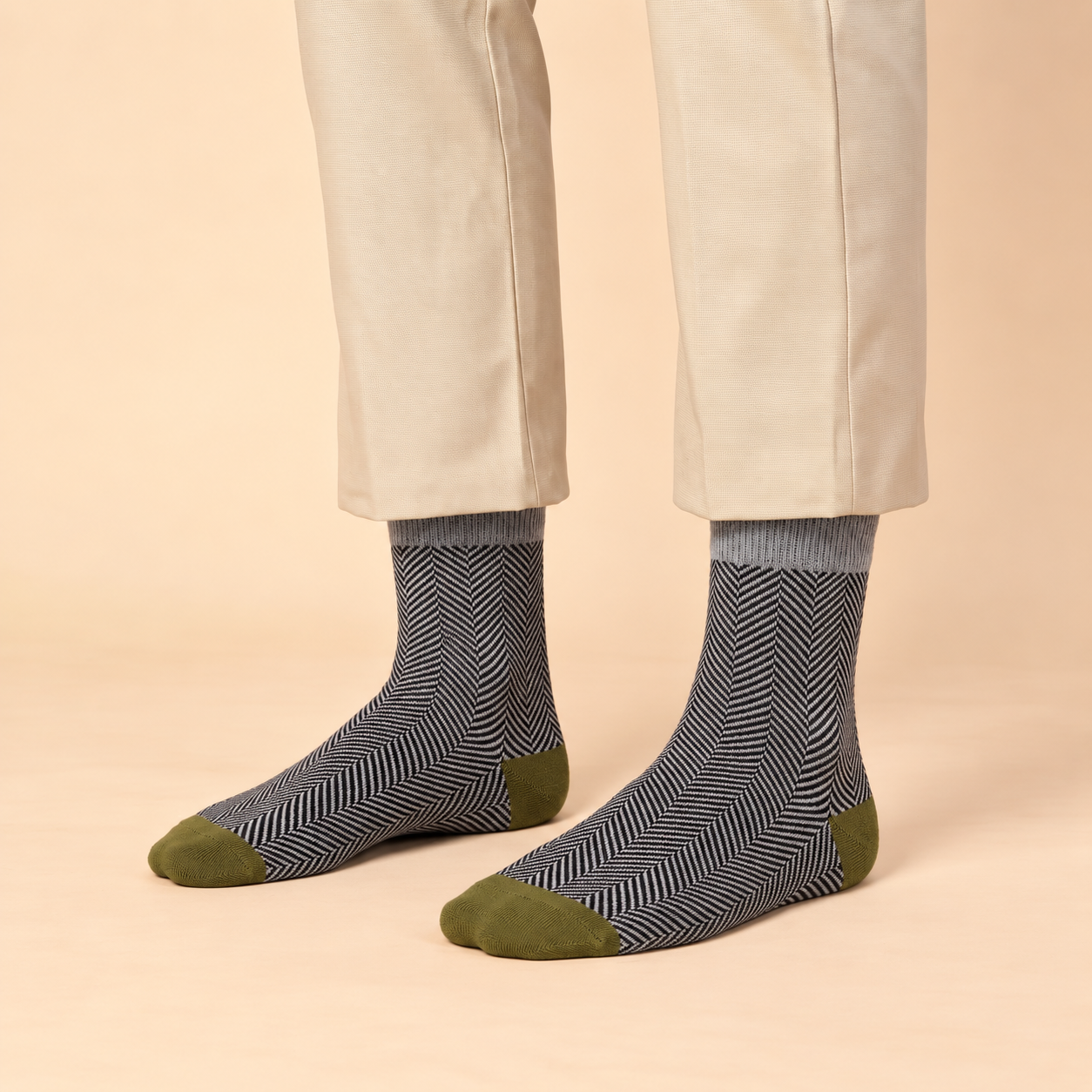 Heritage House – men's argyle crew socks in charcoal, navy and grey, Lord Walker, view 6