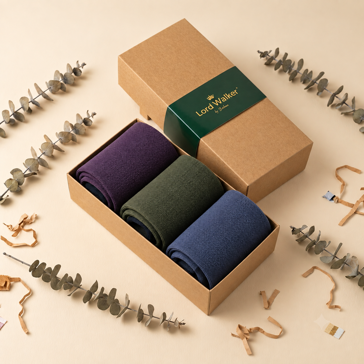 Jetset Journey – men's colour block crew socks in olive, purple and light blue, Lord Walker, view 2