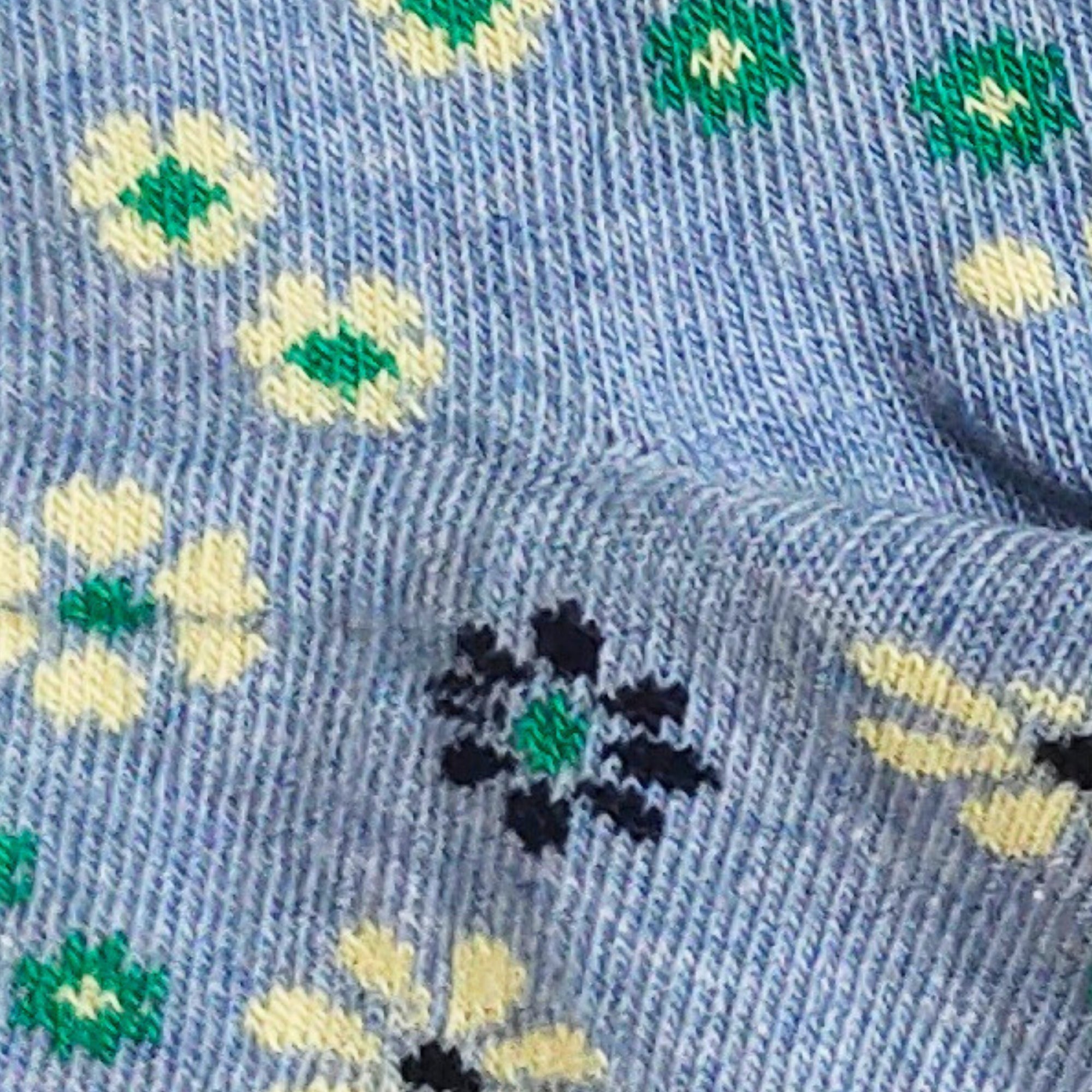 Little Garden – kids' floral socks in denim and off-white, Lord Walker, view 4