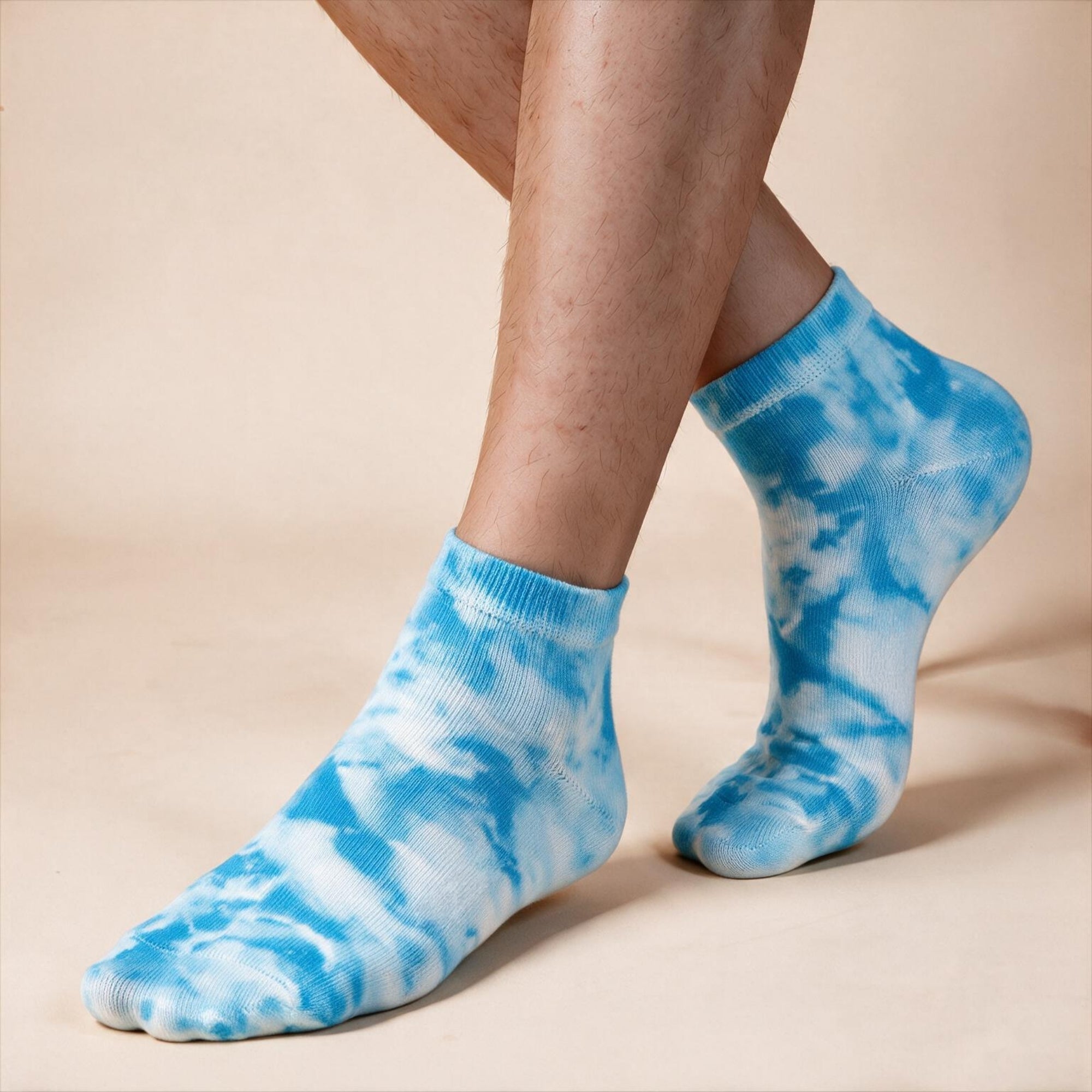 Petal & Lagoon – women's tie-dye ankle socks in light pink, turquoise blue and purple, Lord Walker