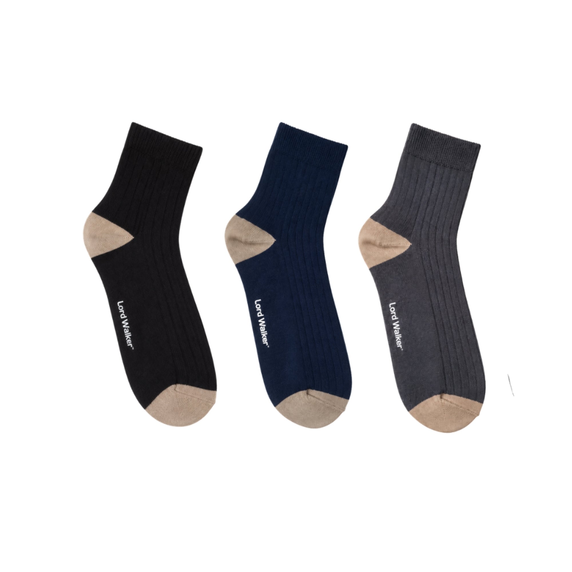 Quiet Moments – bamboo quarter socks in grey, black and navy, Lord Walker, view 3