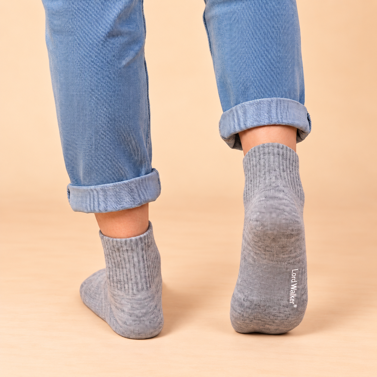 Serene Living – women's cushioned quarter socks in rose, olive and grey, Lord Walker, view 2