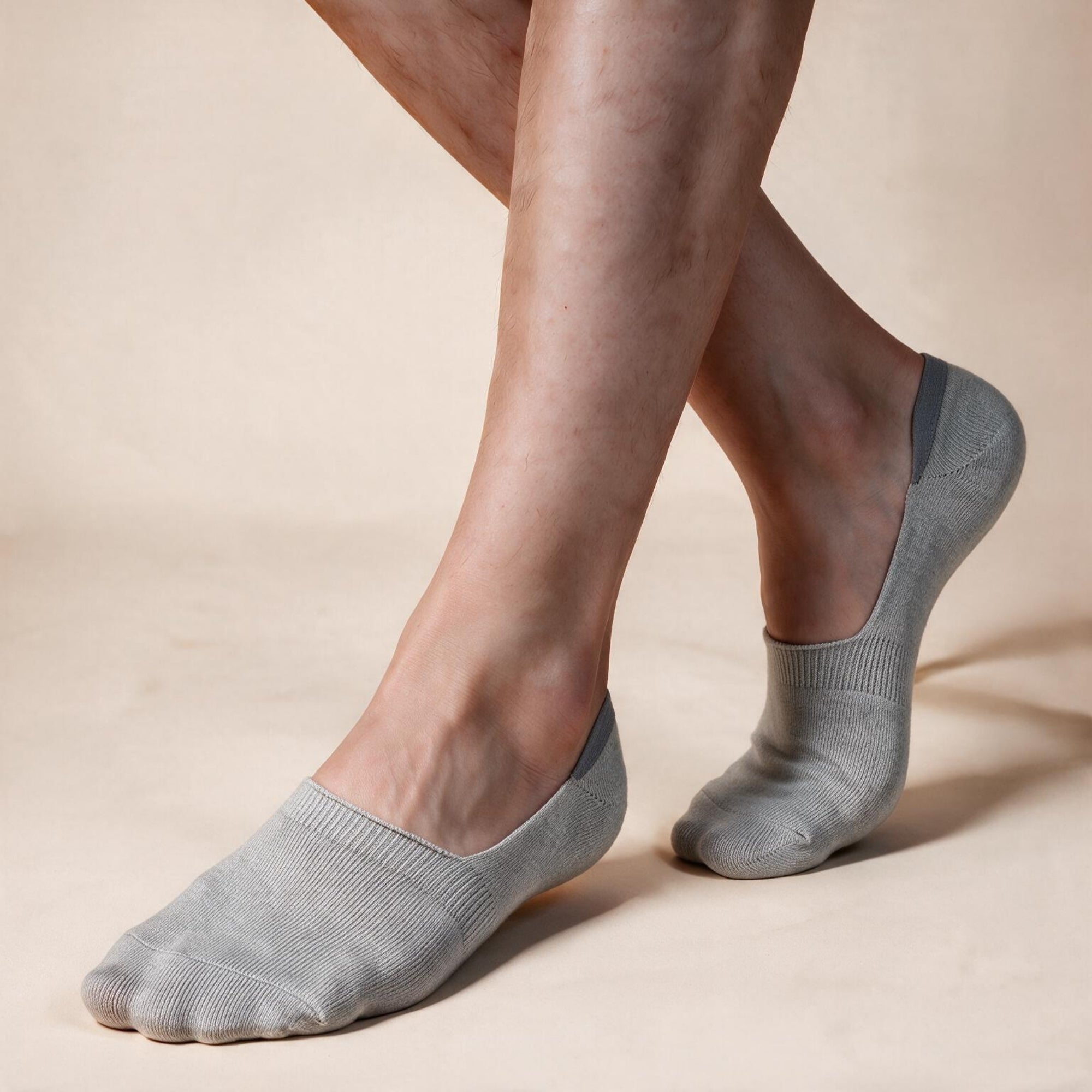 Stone & Steel – men's no-show socks in beige, white and grey, Lord Walker