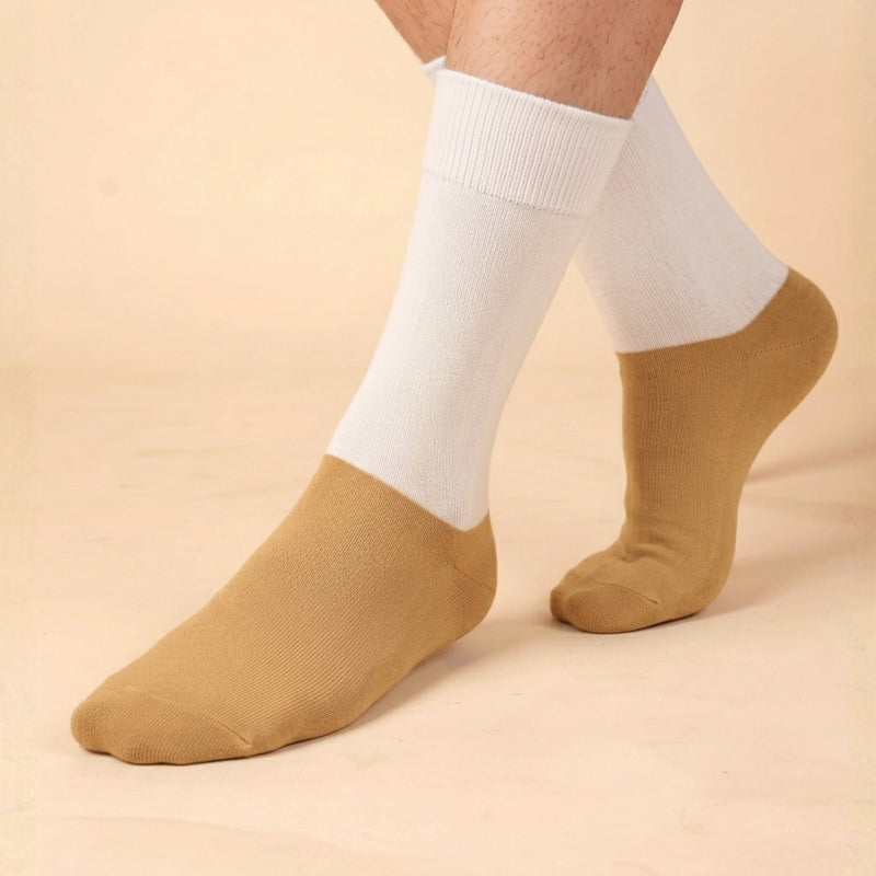 Workday Essentials – men's crew socks in grey, ecru and off-white/butterscotch, Lord Walker, view 2