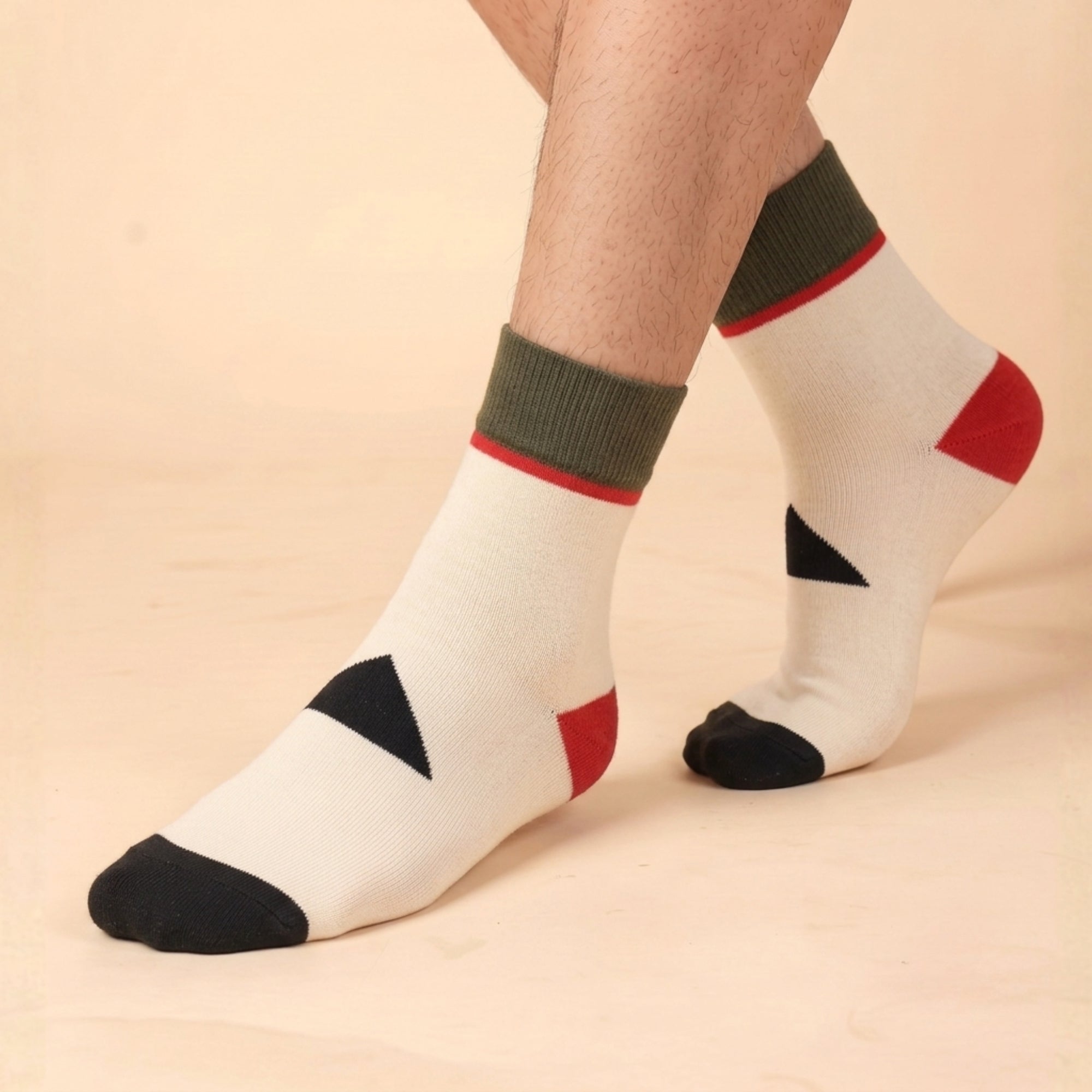 Workday Essentials – men's crew socks in grey, ecru and off-white/butterscotch, Lord Walker, view 7
